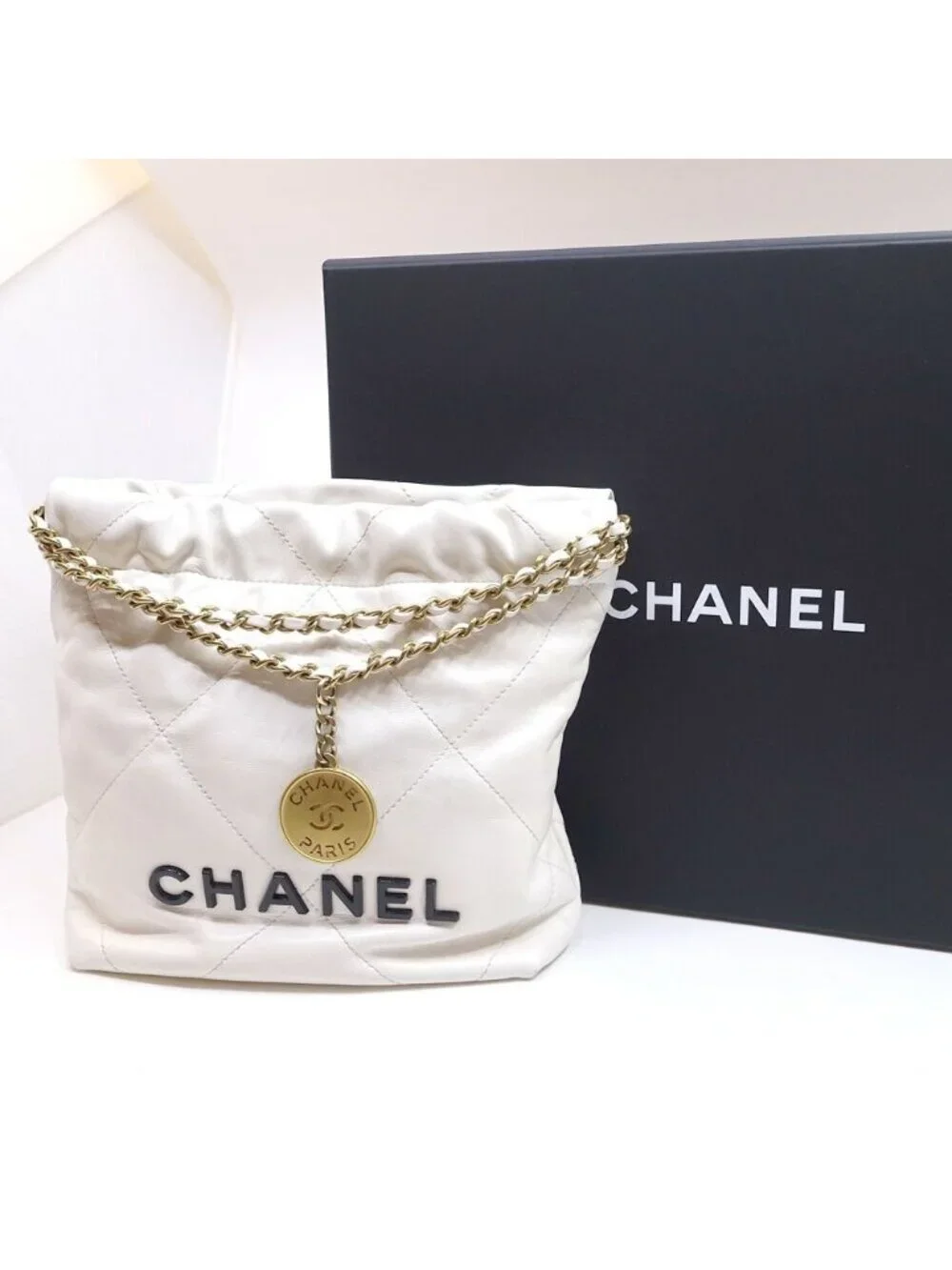 Chanel Shiny Calfskin WH GD Shoulder Bag 2-Way